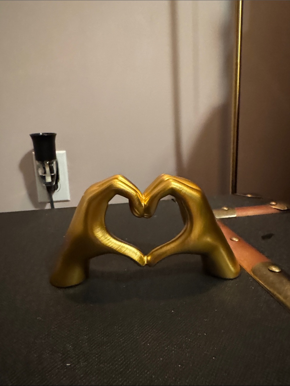 Taylor Swift Gold Hand Heart Sculpture Accent